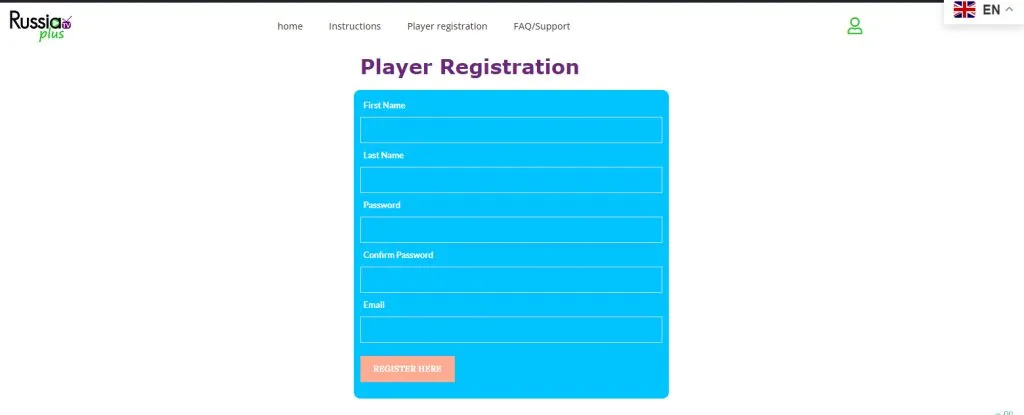 Player Registration Russia Plus TV